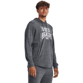 Under Armour UA Rival Terry Graphic HD Pitch Gray Full Heather White Erkek Sweatshirt