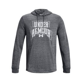 Under Armour UA Rival Terry Graphic HD Pitch Gray Full Heather White Erkek Sweatshirt