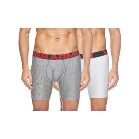 Under Armour Ua Tech 6 in 2 Pack Mod Gray Light Heather - Jet Gray Light Gri Erkek Boxer