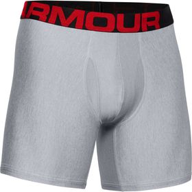Under Armour Ua Tech 6 in 2 Pack Mod Gray Light Heather - Jet Gray Light Gri Erkek Boxer
