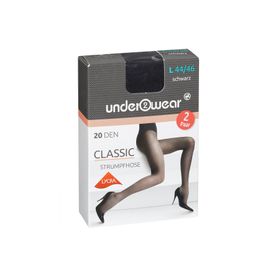 Underwear 20 den Siyah 44-46 Likralı Külotlu İnce Çorap