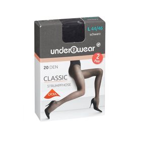 Underwear 20 den Siyah 44-46 Likralı Külotlu İnce Çorap