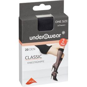 Underwear 20 DEN Siyah Klasik Standart Beden Diz Altı İnce Çorap