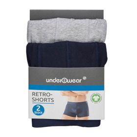 Underwear Lacivert-Gri 2'li Erkek Boxer
