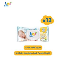 Uni Baby 12x40'lı Yenidoğan Islak Mendil