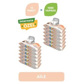 Uni Baby 12x90 Adet Aile Islak Mendil 1080 Yaprak