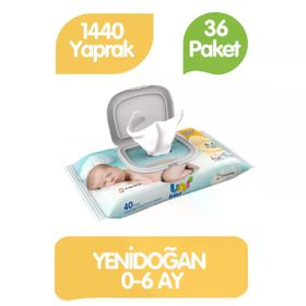 Uni Baby 36x40'lı Yenidoğan Islak Mendil