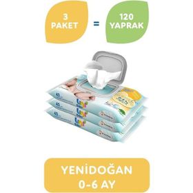 Uni Baby 3x40'lı Yenidoğan Islak Mendil