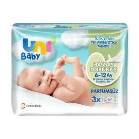 Uni Baby 3x52'li 6-12 Ay Hassas Dokunuş Islak Mendil