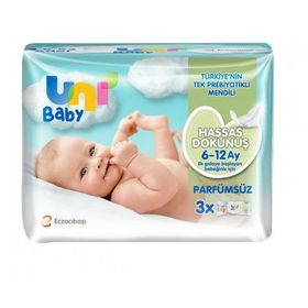Uni Baby 3x52'li 6-12 Ay Hassas Dokunuş Islak Mendil