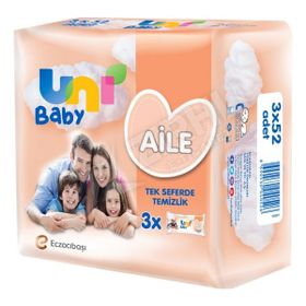 Uni Baby 3x52'li Aile Islak Havlu