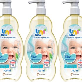 Uni Baby 3x700 ml Klasik Pompalı Bebek Saç ve Vücut Şampuanı