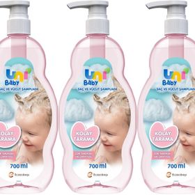 Uni Baby 3x700 ml Kolay Tarama Saç ve Vücut Pompalı Bebek Şampuanı