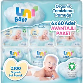 Uni Baby 60x36 Adet Bebek Temizleme Pamuğu