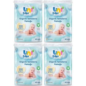 Uni Baby 60x4 Adet Bebek Temizleme Pamuğu