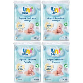 Uni Baby 60x4 Adet Bebek Temizleme Pamuğu