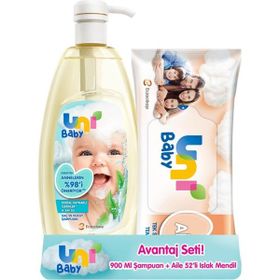 Uni Baby 900 ml Şampuan + 52'li Islak Mendil