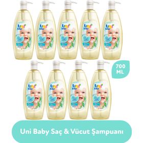 Uni Baby 9x700 ml Saç ve Vücut Şampuan