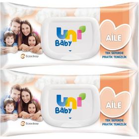 Uni Baby Aile 2x90 Yaprak Plastik Kapaklı Islak Havlu Mendil