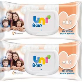 Uni Baby Aile 2x90 Yaprak Plastik Kapaklı Islak Havlu Mendil