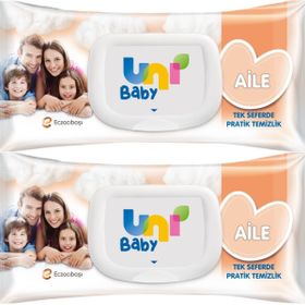 Uni Baby Aile 2x90 Yaprak Plastik Kapaklı Islak Havlu Mendil