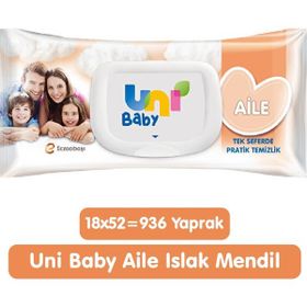 Uni Baby Aile 52x18 Paket 936 Yaprak Islak Mendil