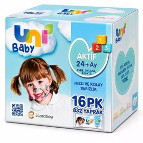 Uni Baby Aktif 16x52 832 Yaprak Islak Havlu Mendil