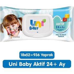 Uni Baby Aktif 18x52 li Islak Mendil