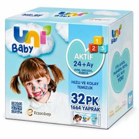 Uni Baby Aktif 32x52 1664 Yaprak Islak Havlu Mendil
