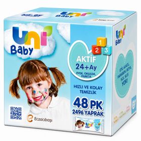 Uni Baby Aktif 48x52 2496 Yaprak Islak Havlu Mendil