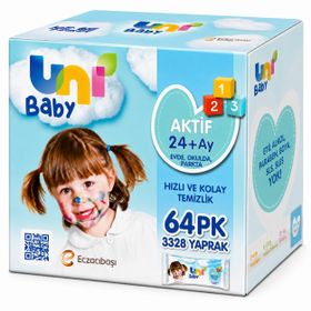 Uni Baby Aktif 64x52 3328 Yaprak Islak Havlu Mendil