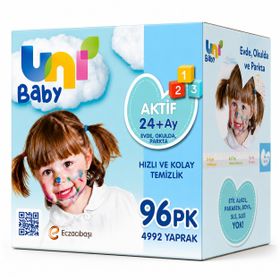 Uni Baby Aktif 96x52 4992 Yaprak Islak Havlu Mendil