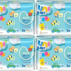 Uni Baby Aktif Oyna Öğren 52 Yaprak 12'li Set 624 Yaprak 4PKx3 Islak Havlu