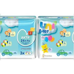 Uni Baby Aktif Oyna Öğren 52 Yaprak 6'lı Set 312 Yaprak 2PKx3 Islak Havlu