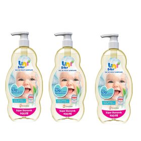 Uni Baby Göz Yakmayan Saç ve Vücut 3x900 ml Bebek Şampuanı