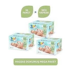 Uni Baby Hassas Dokunuş 36x52'li Islak Mendil