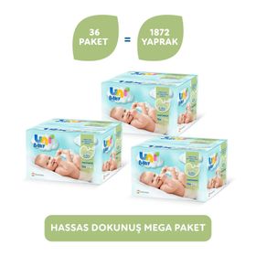 Uni Baby Hassas Dokunuş 36x52'li Islak Mendil