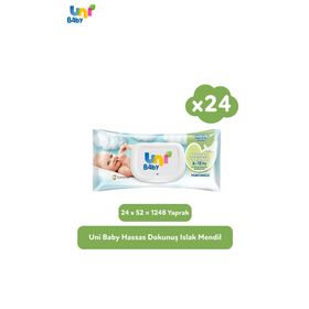 Uni Baby Hassas Dokunuş 52x24 Yaprak Islak Havlu