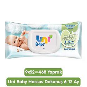 Uni Baby Hassas Dokunuş 52x9 Yaprak Islak Havlu