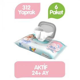 Uni Baby İlk Adım 6x52'li 312 Adet Islak Mendil