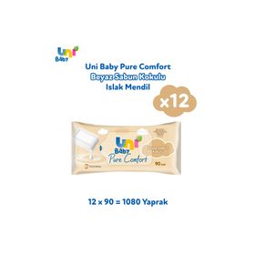 Uni Baby Pure Comfort Beyaz Sabun Kokulu 90x12'li 1080 Yaprak Islak Mendil