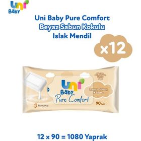 Uni Baby Pure Comfort Beyaz Sabun Kokulu 90x12'li 1080 Yaprak Islak Mendil