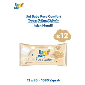 Uni Baby Pure Comfort Beyaz Sabun Kokulu 90x12'li 1080 Yaprak Islak Mendil