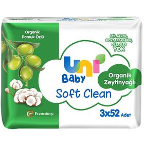 Uni Baby Soft Clean 3x52'li Organik Zeytinyağlı Islak Havlu
