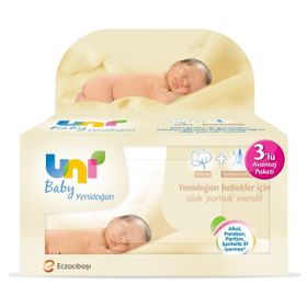 Uni Baby Yenidoğan 40x3'lü 120 Yaprak Islak Havlu Mendil