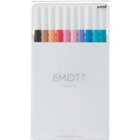 Uni PEM-SY/10C.02 0.4 Pastel Renkler 10 Adet Emott Fineliner Kalem Set