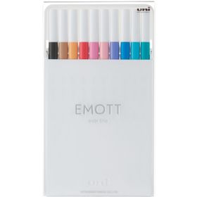 Uni PEM-SY/10C.02 0.4 Pastel Renkler 10 Adet Emott Fineliner Kalem Set
