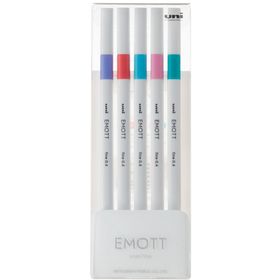 Uni PEM-SY/5C.05 0.4 Şeker Renkler 5 Adet Emott Fineliner Kalem Set