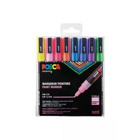 Uni Posca 0.9-1.3 Su Bazlı Simli 8'li Poster Markörü
