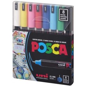 Uni POSCA PC-1MR 0.7 mm 8'li Set Ana Renkler Marker